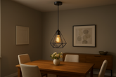 Industrial Metal Cage Pendant Light – LED Hanging Retro Ceiling Lamp